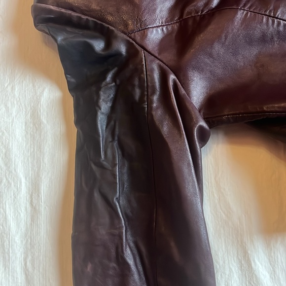 Vintage Bebe leather jacket leather buttons Brown Medium - Picture 15 of 16